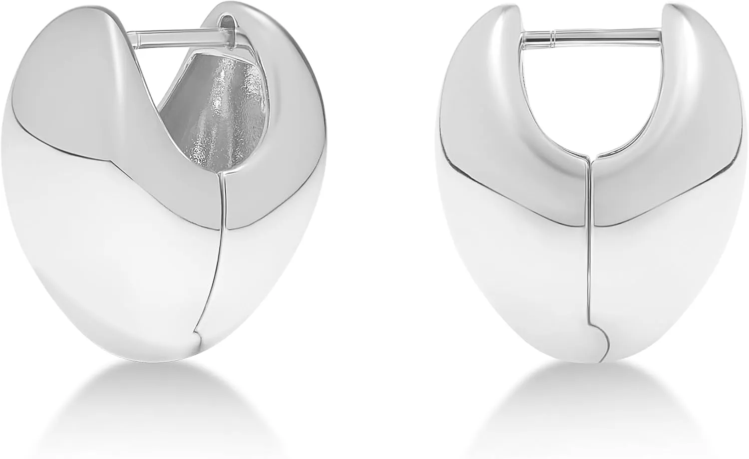 MILLA 14K Gold Plated Hoop Earrings | Small Silver Hoops | Thick Lightweight Chunky Hoop Earrings for Women