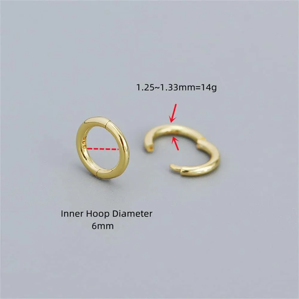 Minimalist Endless Small Hoop Earrings 925 Sterling Silver for Women Girls Hypoallergenic 14g Tiny Cartilage Huggie Hoops Helix Septum Nose Rings Daith Tragus Fashion Polished Body Piercing Jewelry