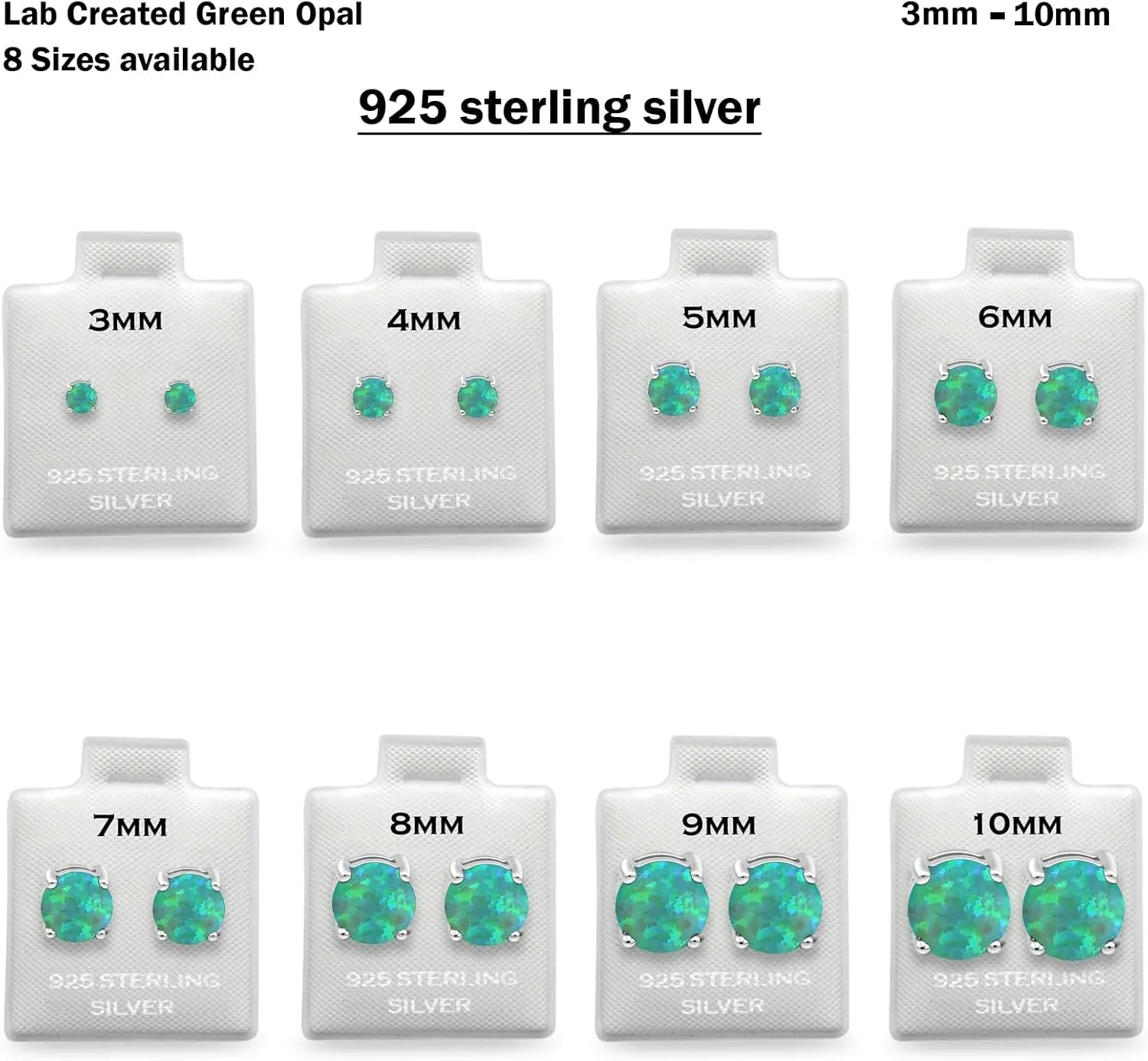 Minimalist Round Solitaire Unique Push Back Unisex Stud Earrings Lab Created Opal Size-Solid 925 Sterling Silver