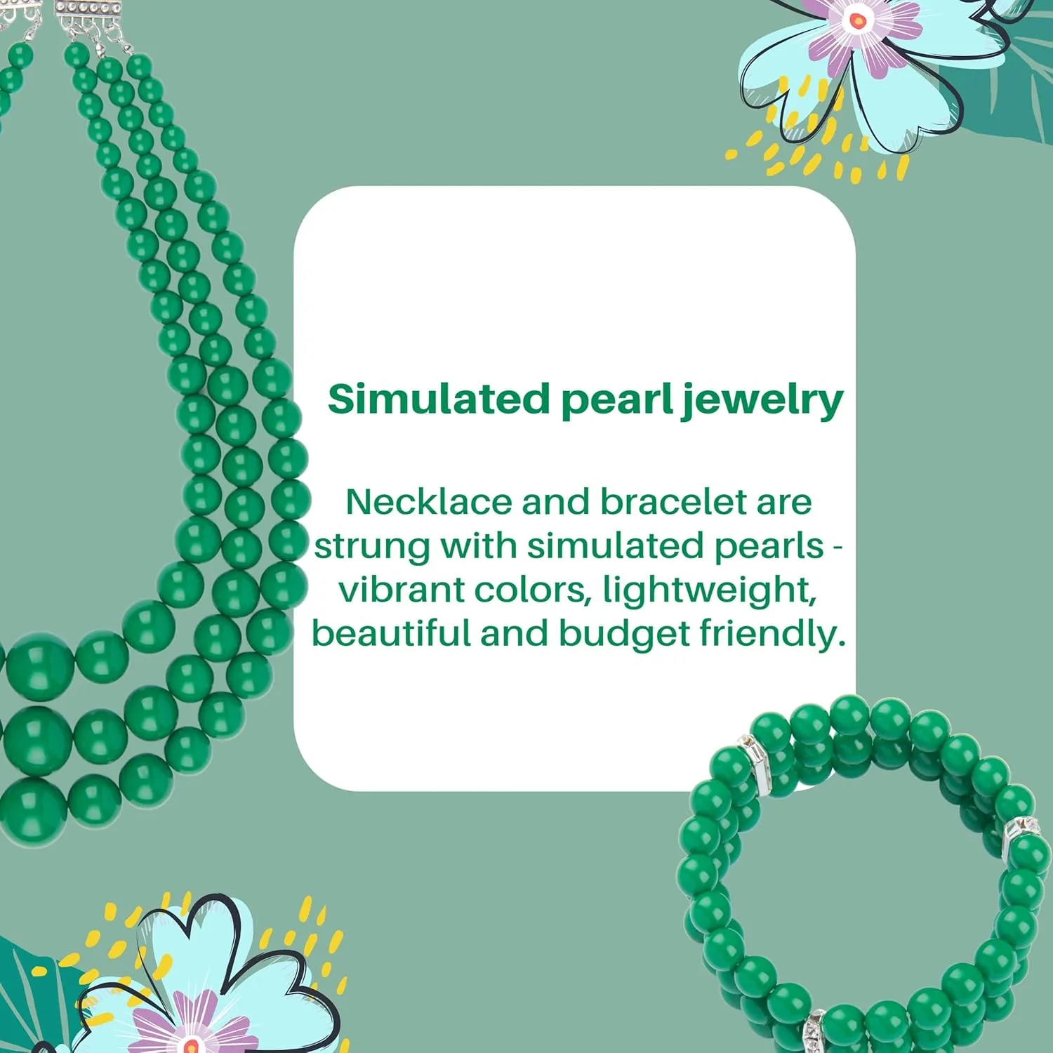 Miss U Hair Women's Chunky Large Statement Beads Necklace Earrings Stacked Bracelets Oversized Jewelry Set Halloween Party Outfit