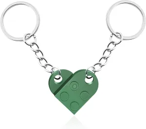 Moiitee Brick Heart Keychain, Crafted from ABS Material, Offered in 14 Colors, Valentine's Day Gift for Your Loved Ones 
