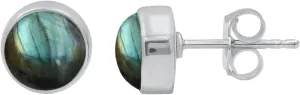 Natural Gemstone & Created Opal 925 Sterling Silver Stud Earrings for Women - Handmade Round Stone Birthstone Jewelry Push Back Earrings - Gift for Birthdays, Daily Wear or Special Occasions