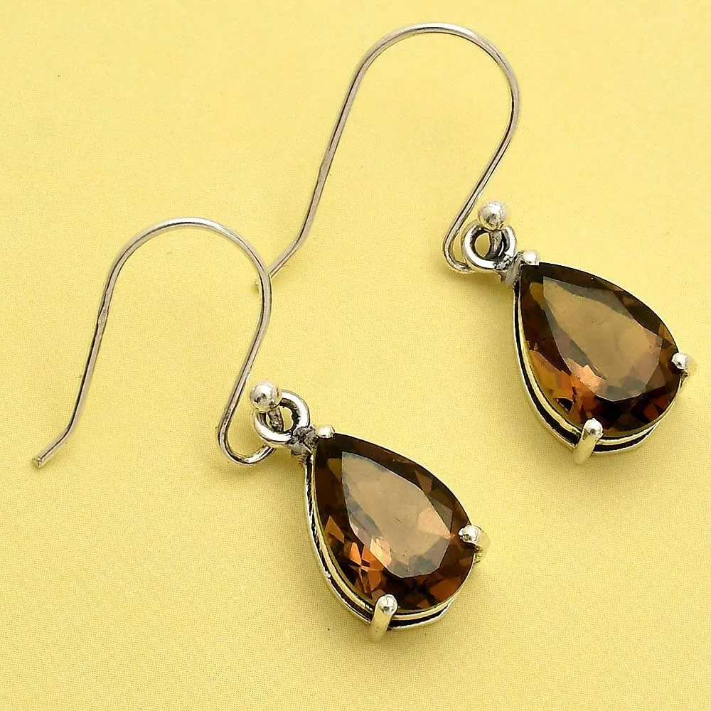 Natural Multi Stone Pear Shape 925 Silver Earrings DGE1085 E-1021
