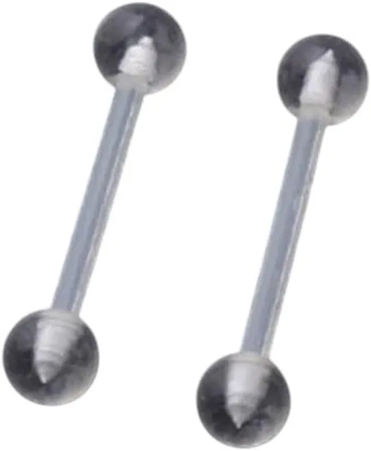 New 2025 5Pcs Piercing Tongue Barbell Ladies Simple Nose Ring For Style Retainer Stud Clear Transparent Women Body Jewelry Findings Bioflex Fashion Trendy Accessories Creative Gift