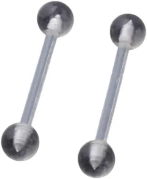 New 2025 5Pcs Piercing Tongue Barbell Ladies Simple Nose Ring For Style Retainer Stud Clear Transparent Women Body Jewelry Findings Bioflex Fashion Trendy Accessories Creative Gift