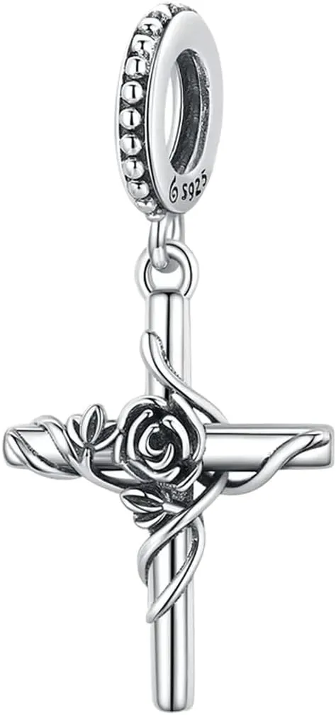 New 2025 925 Sterling Silver Jesus&Cross Pendant Fit Women DIY Bracelet&Bangle Vintage Cross Charms Collection Fine Jewelry With For You Fashion Accessories Creative Gift