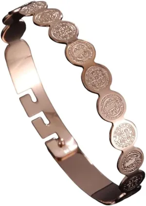 New 2025 Catholic San Benito Cross Jesus Stainless Steel Bracelet For Men And Women Prayer Religious Jewelry Amulet Gift With For You Jewelry Fashion Accessories Creative Gift