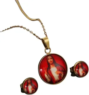 New 2025 Cross Chain Male Earrings Necklace Christian Jewelry Religious Jesus Cross Necklace Pendant For Women Men Decoration Jewelry Commemorative With You Accessories Trendy Best For Gift