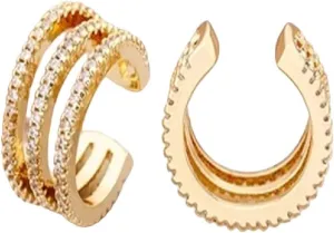 New 2025 Design 13 Styles Ear Cuff Gold Color Non-Piercing Clips Earrings Cartilage Jewelry For Women Hers Birthday Party Gift With For You Jewelry Fashion Accessories Creative Gift