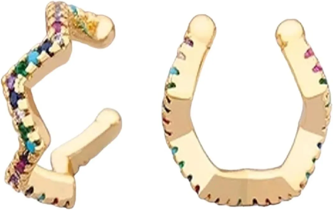 New 2025 Fashion 13 Styles Copper Zircon Clip On Wrap Earring Tragus Body Jewelry Ear Cuff Clip Nose Ring Piercing Snug Earrings With For You Jewelry Fashion Accessories Creative Gift