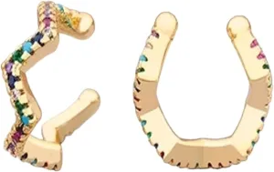 New 2025 Fashion 13 Styles Copper Zircon Clip On Wrap Earring Tragus Body Jewelry Ear Cuff Clip Nose Ring Piercing Snug Earrings With For You Jewelry Fashion Accessories Creative Gift
