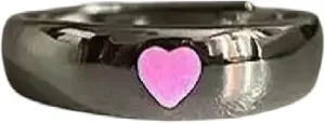 New 2025 Fashion Love Heart Luminous Couple Ring For Women Men Glow In Dark Player 1/2 Gaming Ring Adjustable Finger Rings Jewelry Gift Jewelry With You Accessories Trendy Best For Gift