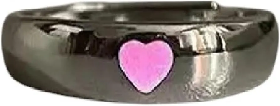 New 2025 Fashion Love Heart Luminous Couple Ring For Women Men Glow In Dark Player 1/2 Gaming Ring Adjustable Finger Rings Jewelry Gift Jewelry With You Accessories Trendy Best For Gift