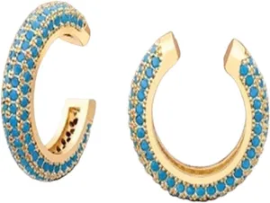 New 2025 For Arrival Copper Zircon Round Ear Cuff For Women Without Piercing Earrings Jewelry Earcuff Real Gold Color Fashion Jewelry With For You Fashion Accessories Creative Gift