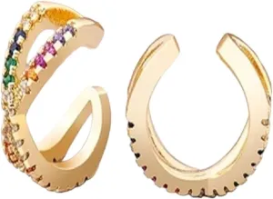 New 2025 For Design 13 Styles Ear Cuff Gold Color Non-Piercing Clips Earrings Cartilage Jewelry For Women Hers Birthday Party Gift With For You Jewelry Fashion Accessories Creative Gift