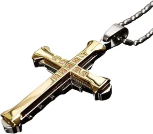 New 2025 For Male Crystal Cross Jesus Pendant Gold/Black/Blue Color Zirconia Cross Pendant Necklace Stainless Steel Decoration Jewelry Commemorative With You Accessories Trendy Best For Gift