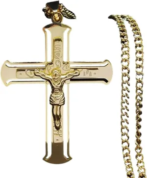 New 2025 Jesus Cross Hip Hop Rock Necklace Stainless Steel Gold Plated Necklace Jesus Pendant Male Female Religion Jewelry Gifts With For You Jewelry Fashion Accessories Creative Gift