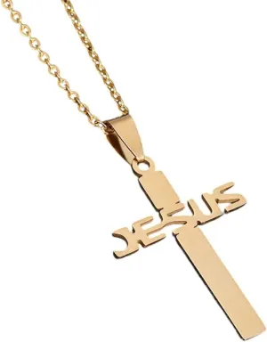 New 2025 Jesus Cross Pendant Necklace Religious Jewelry For Men/Women Stainless Steel Chain Christian Symbol Nice Decoration Jewelry Commemorative With You Accessories Trendy Best For Gift
