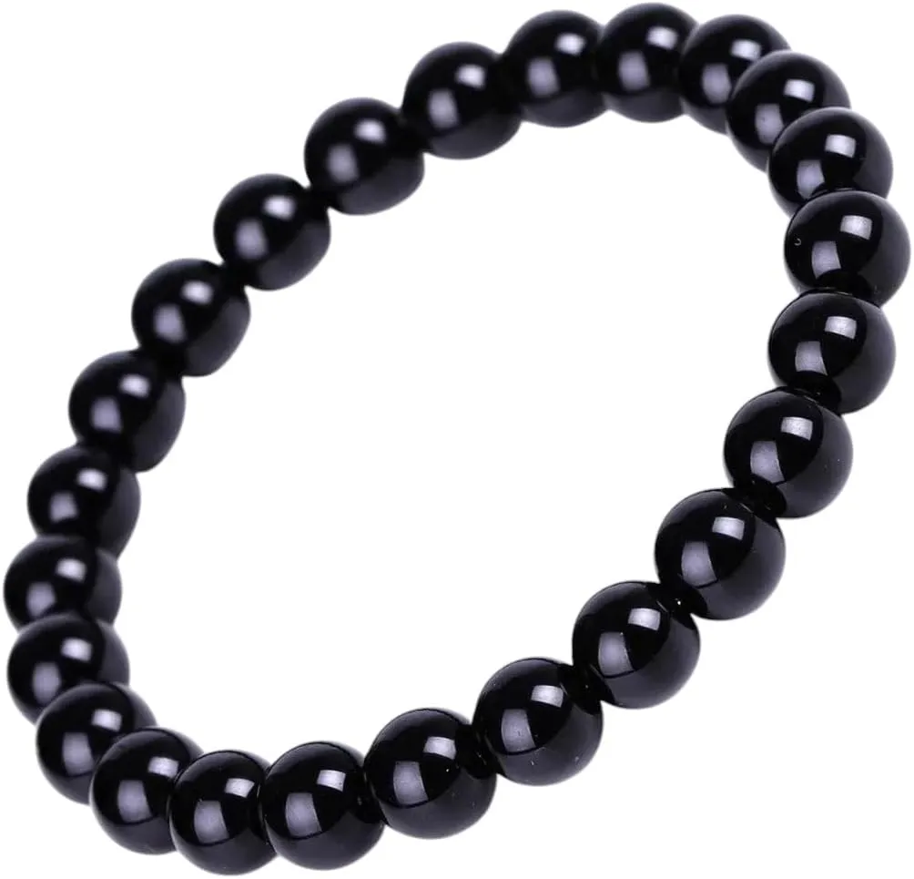 New 2026 Black Obsidian Bracelet Buddhist Prayer Blessing Blackstone Stone Ball Beads Jewelry Valentine's Present Decoration Luxury With You Accessories Trendy Best For Gift