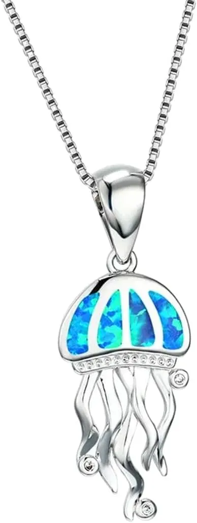 New 2026 Trendy Plant Coconut Palm Tree Pendant Necklace For Women Her Inlay Blue Imitation Opal Cz Wedding Party Jewelry Gifts Decoration Luxury Best Gift