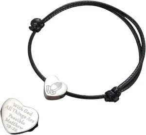 New 2026 Unisex Stainles Stell Praying Hands Lord's Prayer Bracelet Double Sided Heart Charm Stainless Steel Faith Christian Jewelry Fashion Trendy Accessories Creative Gift For Women And Men