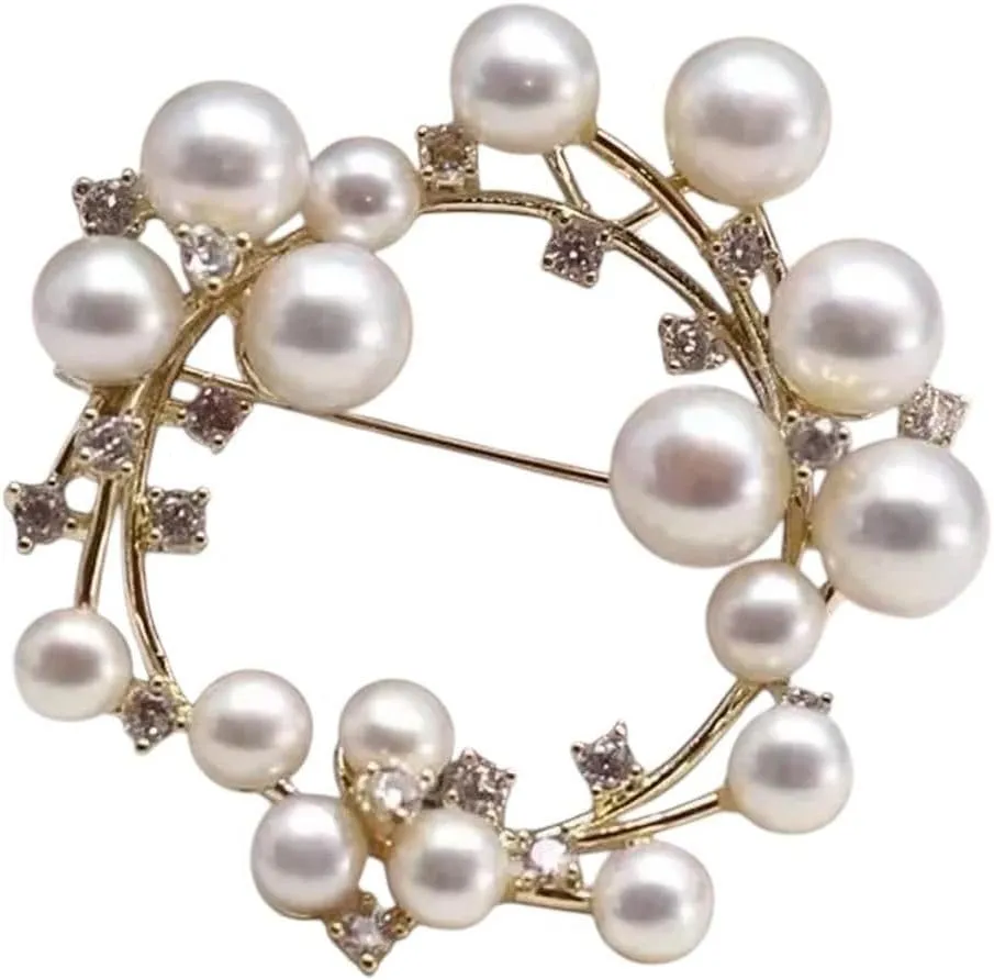 New 2026 Unisex Stainles Stell Simple Imitation Full Pearl Flower Brooch For Women Pins Luxury Clothing Jewelry Accessories Wedding Gifts Fashion Trendy Creative Gift For Women And Men