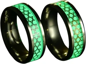 New 2026 Unisex Stainless Steel Magen Glow In Dark Ring Men Women And Men Personalized Luminous Wedding Band Male Rings Jewelry Fashion Luxury Accessories Creative Gift For Women And Men
