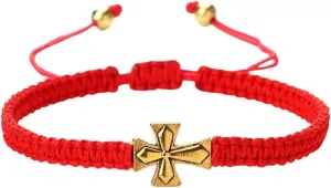 New 2026 Vintage Jesus Cross Bracelet Lucky Red Nylon Thread Handmade Adjustable Prayer Chain Couple Jewelry Gifts For Women Men Fashion Trendy Accessories Creative Gift