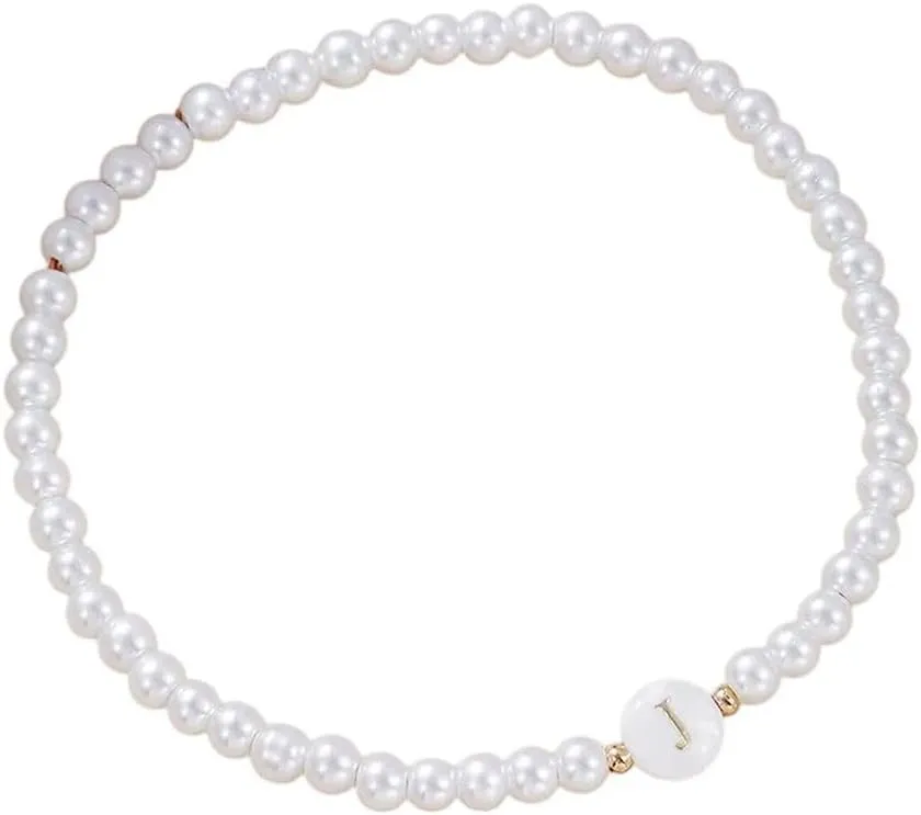 New 2026 Women Letters Bracelet Handmade First Name Braslet Imitation Pearl Strand Braclet Gifts For Herfriend Friendship Jewelry Fashion Trendy Accessories Creative Gift For Women And Men
