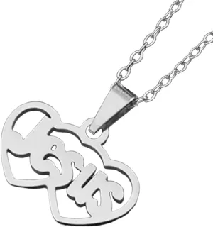 New For Arrival Stainless Steel Heart & Fish Shape Jesus Pendant Necklace For Women Man Gold/Steel Color Religious Jewelry Gifts With For You Accessories Creative Gift