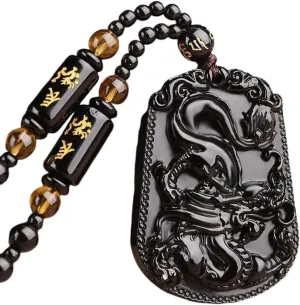 New For Arrival Vintage Christian Obsidian Jesus Statue Pendant Necklace Catholic Prayer Amulet Jewelry Men Women With For You Accessories Creative Gift