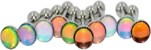 New For Trendy 2025 1Pc Surgical Steel Tongue Barbell Ring Tongue Piercing Tongue Rings Flash Film Bling Bling Helix Stud New Body Piercing Jewelry Fashion Accessories Creative Gift
