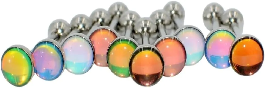 New For Trendy 2025 1Pc Surgical Steel Tongue Barbell Ring Tongue Piercing Tongue Rings Flash Film Bling Bling Helix Stud New Body Piercing Jewelry Fashion Accessories Creative Gift