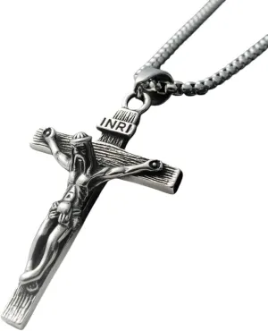 New For Trendy 2025 316L Stainless Steel Jesus Necklace Cross Pendant Chain For Men Religion Jewelry Catholic Crucifixes Rosaries Accessories Jewelry Fashion Accessories Creative Gift
