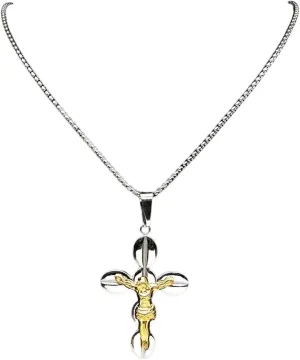 New For Trendy 2025 Catholic Jesus Cross Crucifix Pendant Necklace For Women Men Stainless Steel Christ Amulet Chain Jewelry Collar Hombre Jewelry Fashion Accessories Creative Gift