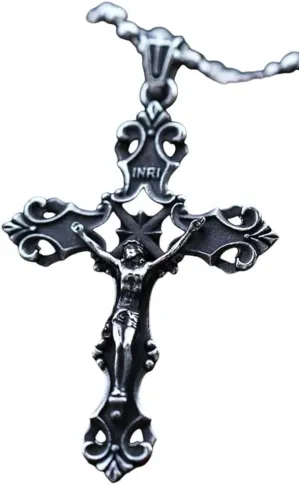 New For Trendy 2025 Catholic Religious Good Details Jesus Piece Cross Pendant Necklace For Men Gift Vintage Chain Christian Jewelry Fashion Accessories Creative Gift