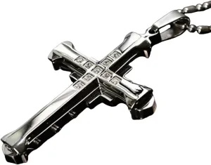 New For Trendy 2025 Same Men's Crystal Cross Jesus Pendant Necklace Punk Hip Hop Multicolor Stainless Steel Luxury Necklace Jewelry Fashion Accessories Creative Gift