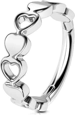 OUFER 14G Belly Rings, 316L Stainless Steel Belly Button Rings, Hollow Heart Design Belly Button Piercing, Navel Piercing Jewelry For Women