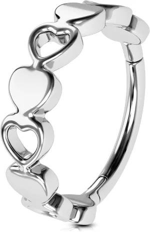 OUFER 16G Helix Earrings, 316L Stainless Steel Helix Piercing Jewelry, Heart-Shaped Design Helix Hoop Earring, Cartilage Conch Lobe Piercing Jewelry for Women