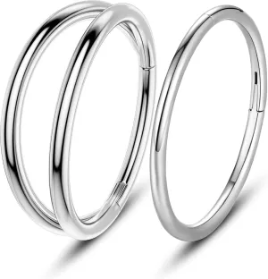 OUFER 2PCS Cartilage Hoop Earring, 16G Cartilage Piercing Jewelry, 316L Surgical Steel Helix Piercing Jewelry, Helix Daith Rook Tragus Conch Cartilage Earrings For Women
