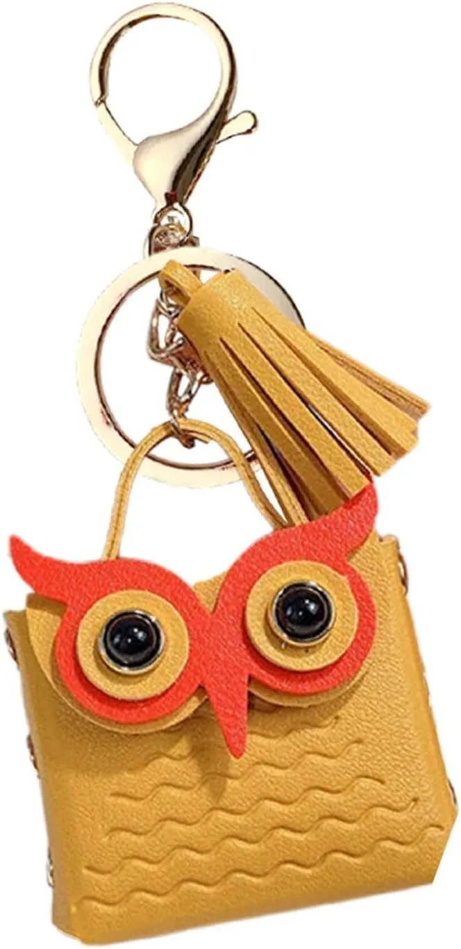 Owl Keychain - Bag Keychain, Cute Owl Bag, Owl Tassel Keychain, Backpack Keychain, Owl Coin Purse Keychain,