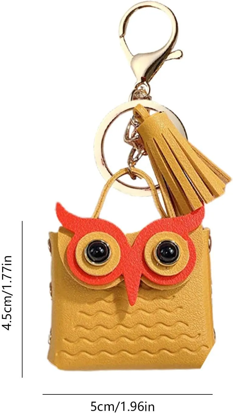 Owl Keychain - Bag Keychain, Cute Owl Bag, Owl Tassel Keychain, Backpack Keychain, Owl Coin Purse Keychain,