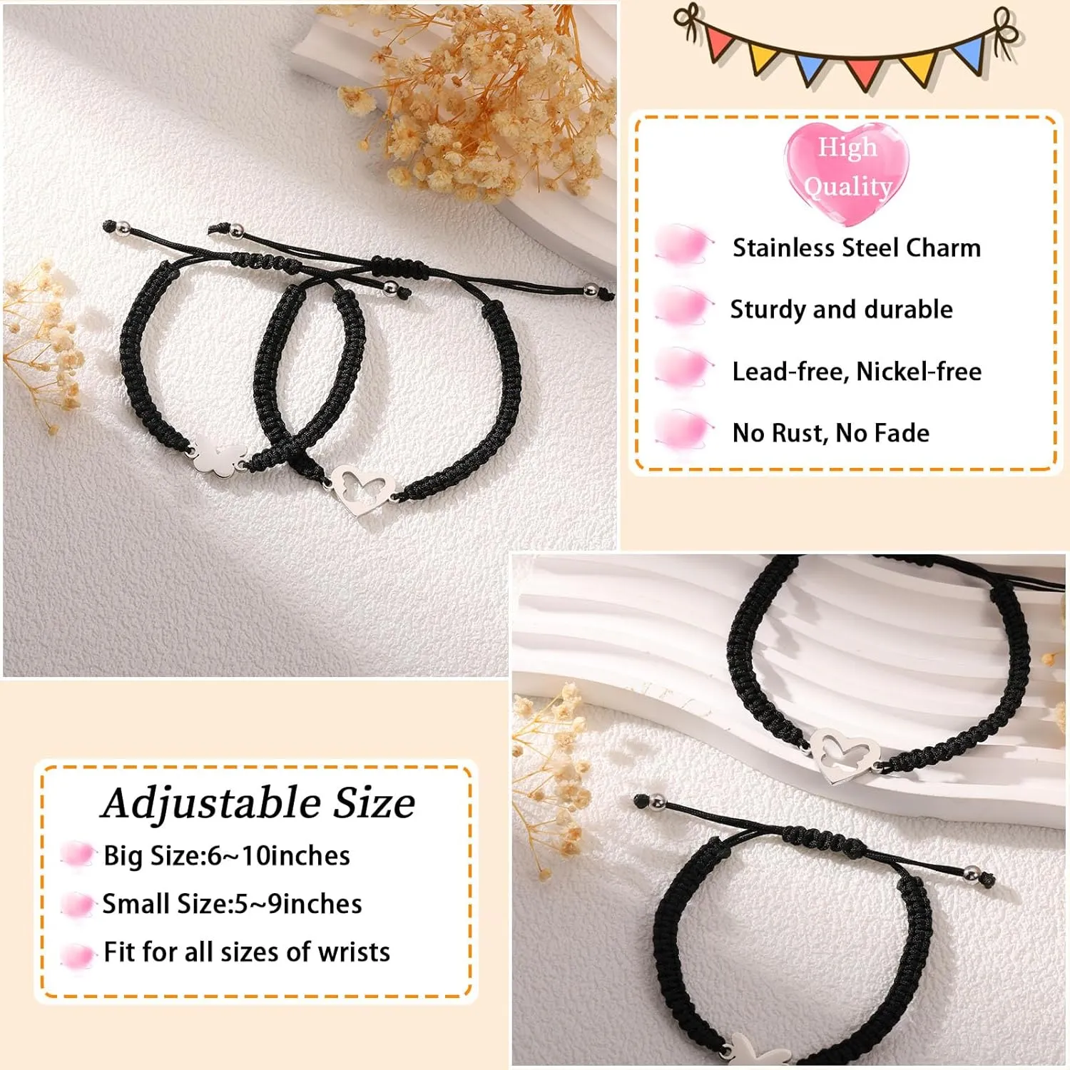 P. BLAKE First Day of School Bracelet Mommy and Me Back to School Kindergarten Gifts Matching Bracelets Set for Mother Daughter Son Girls Boys Jewelry Gifts