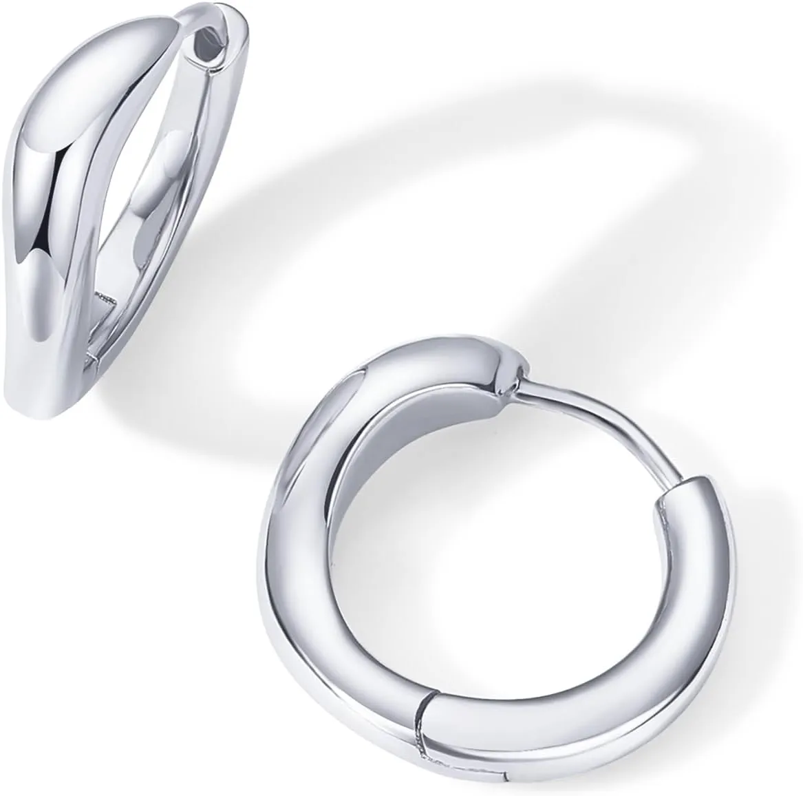 PAVOI 14K Gold Plated Sterling Silver Posts Wavy Huggie Hoops | Twisted Wave Hoop Earrings for Women