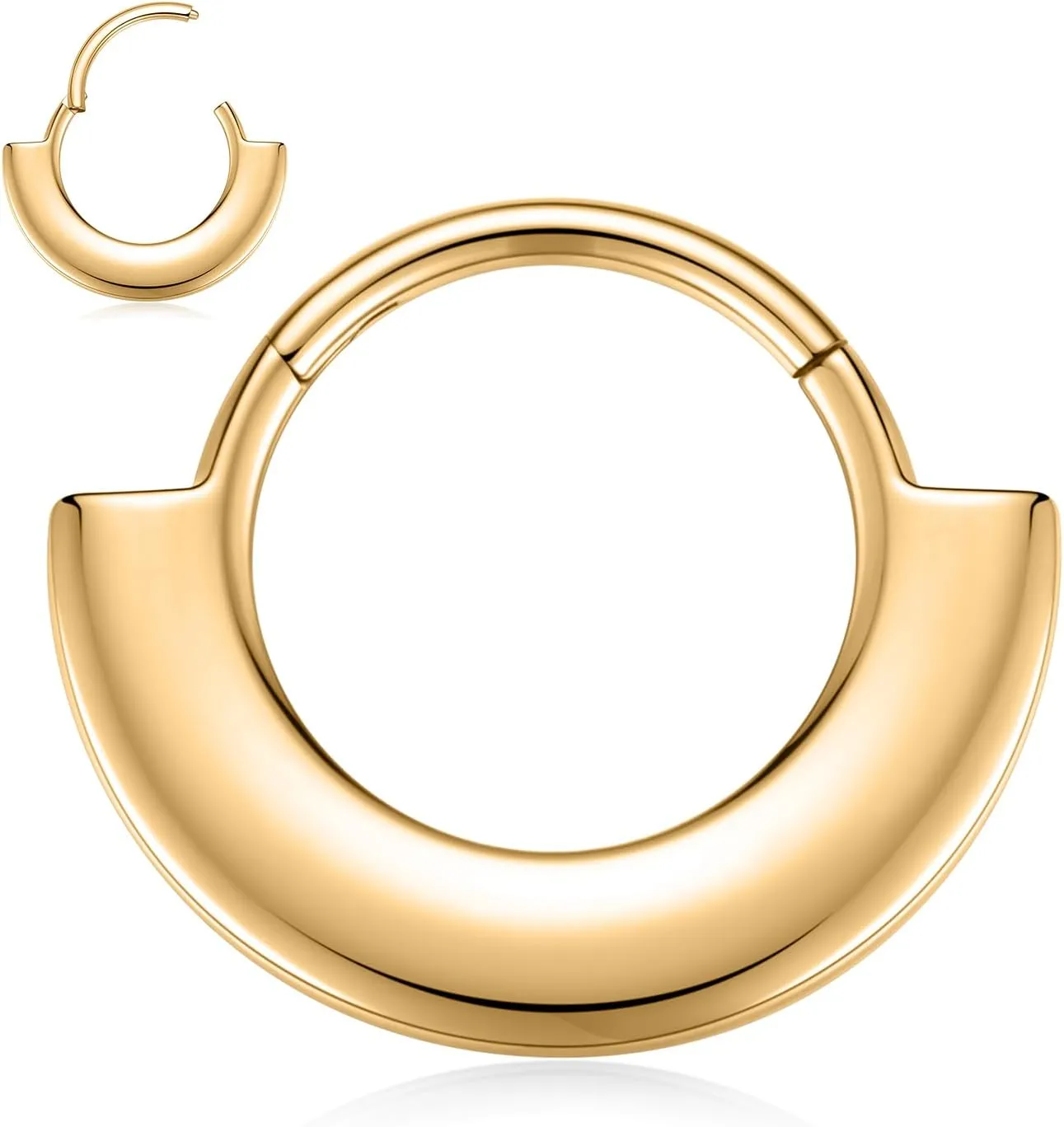 PEAKLINK 316L Surgical Steel Septum Clicker Ring Nose Hoop 16G Tragus Rook Daith Piercing Jewelry Cartilage Helix Conch Hoop Earring for Women