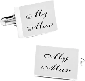Personalized High Polished Stainless Steel Cufflinks Custom Engraved Free - Ships from USA