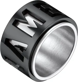 Personalized Name Ring 9mm/15mm Custom Name Plate Ring Engrave Any Names/Fidget Spinner Ring for Women Men Stainless Steel Jewelry(with Gift Box)