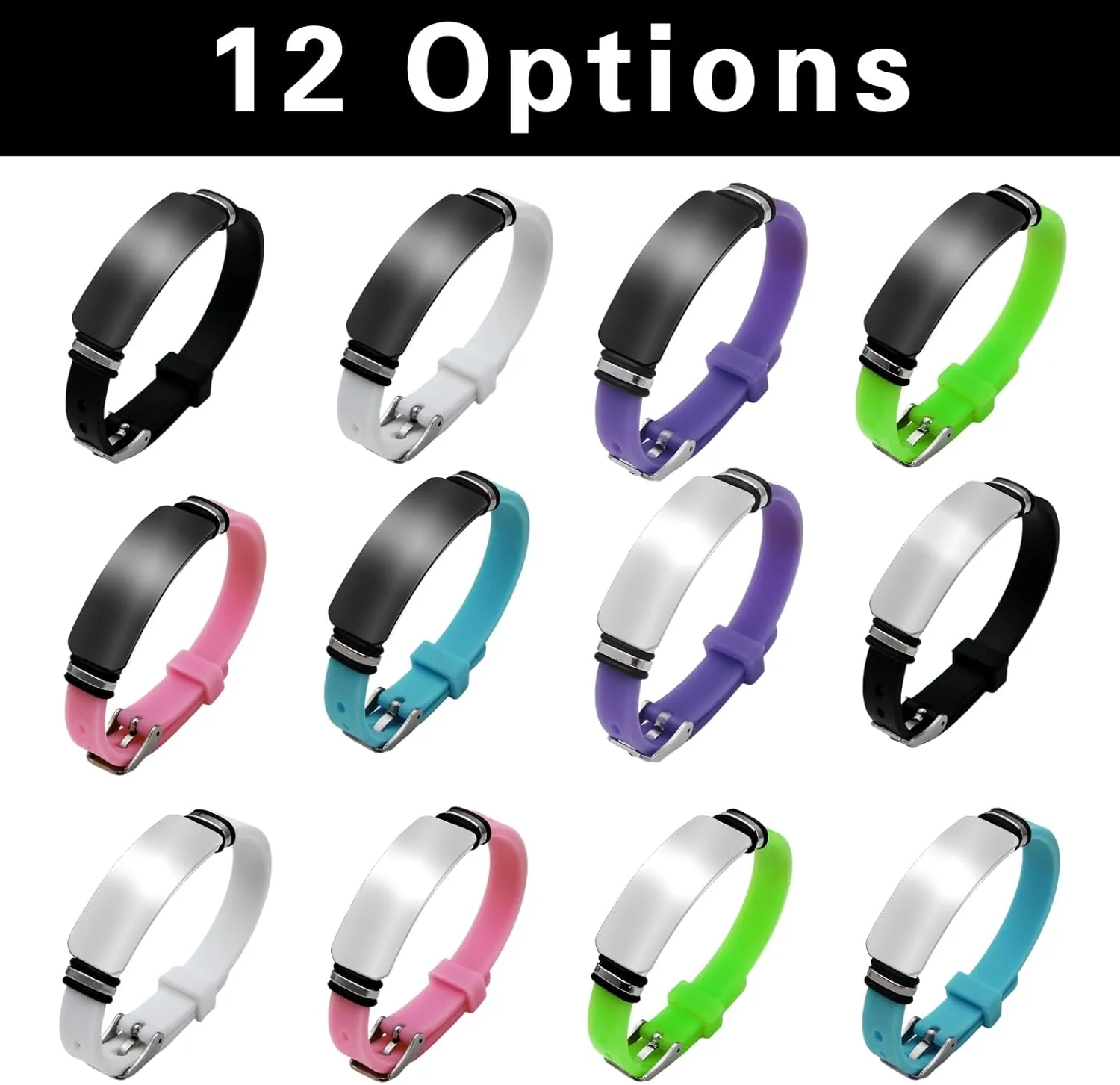 Personalized Photo Bracelet for Men Women Custom Silicone ID Bracelets Engraved Picture Name Bracelet Customized Gift for Boyfriend Wristband Valentines Fathers Mothers Day