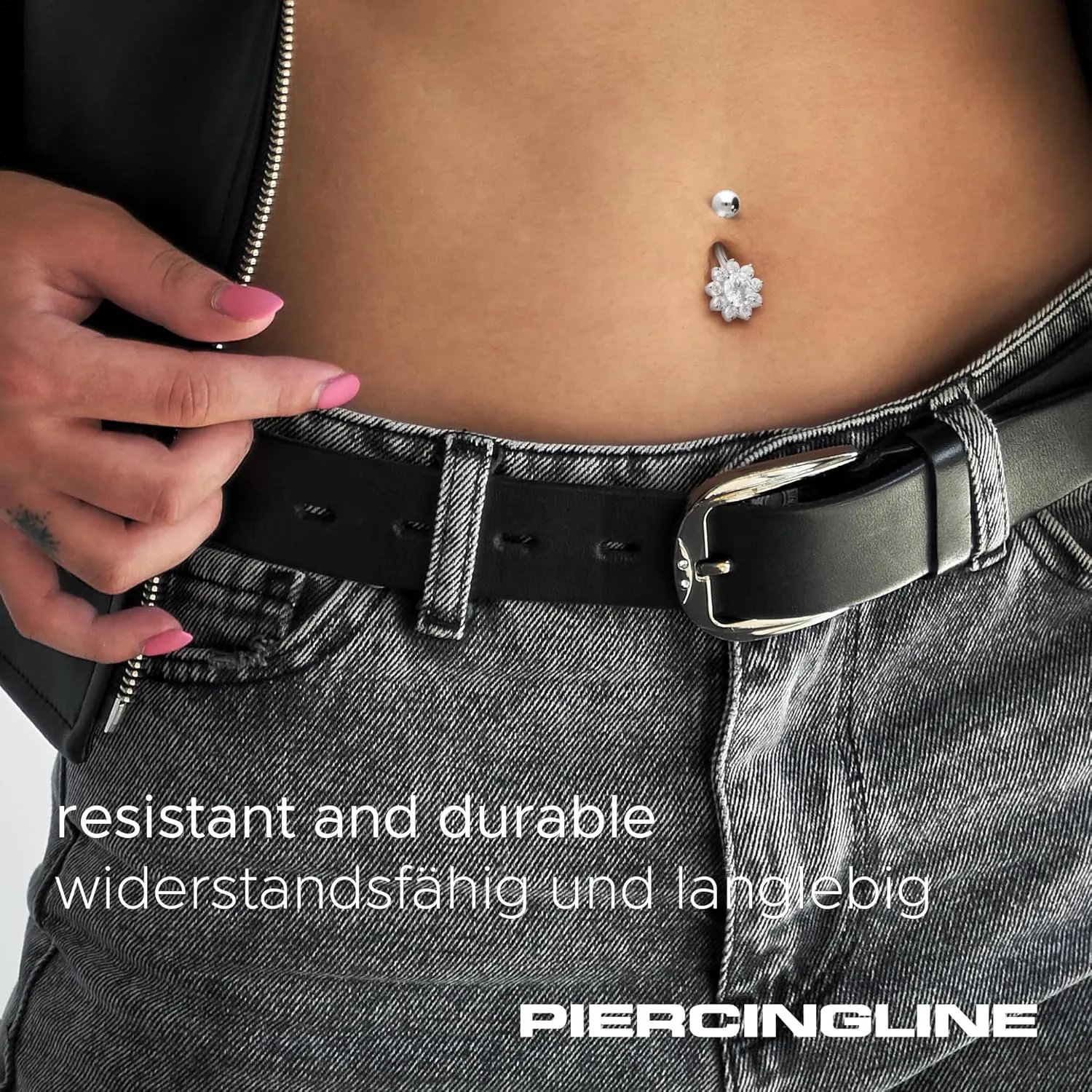 PIERCINGLINE surgical steel flower - belly button ring surgical steel, gold, silver, rosegold piercing - new version with improved durability