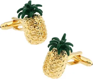 Pineapple Hawaii Fruit Chef Cufflinks, Playful Accessories for Culinary Lovers
